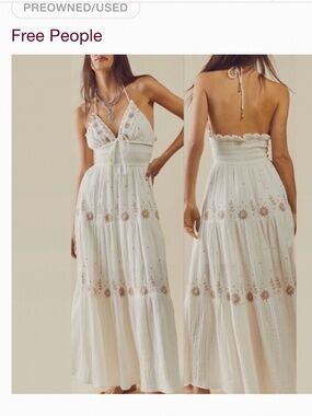 Real Love Free People Maxi halter dress size Small